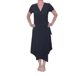 Elegant Black travel essential Wrap Dress XL